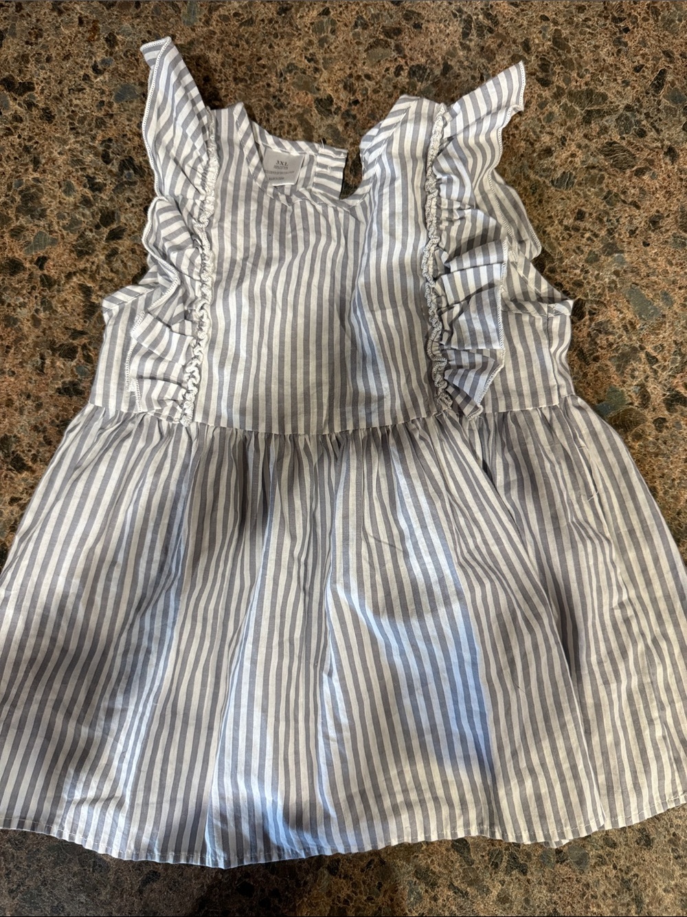 Striped Ruffle Baby/Toddler Dress - Blue & White